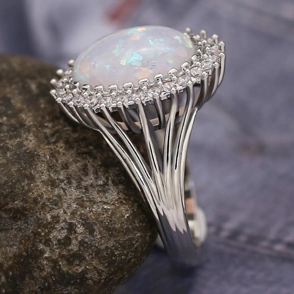 EMERALD FLOWER BRIDAL WEDDING RING
